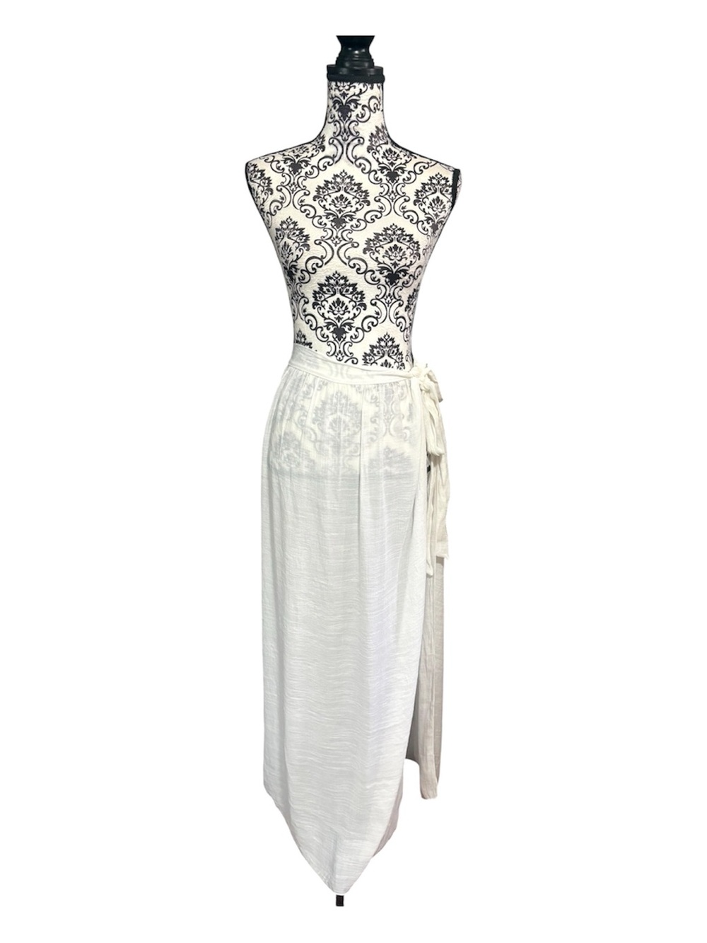 White Beach Wrap Maxi Skirt